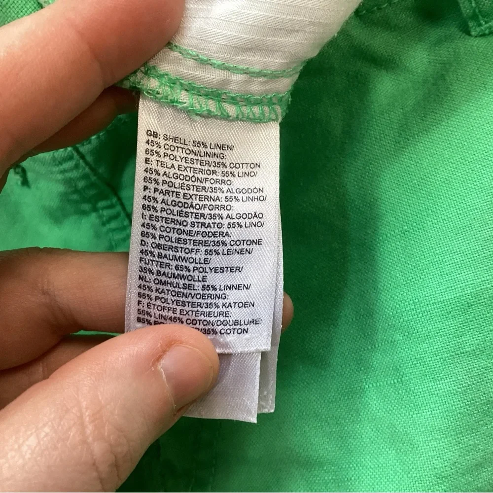 North Face Linen Blend‎ Green Shorts 14 Long
